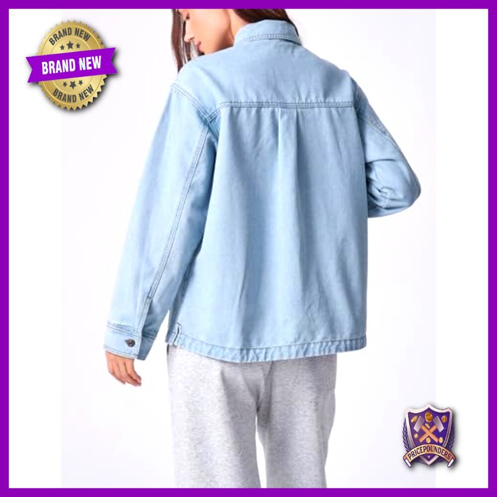 Oversized Denim Jacket Shacket Button Down Long S… - image 4